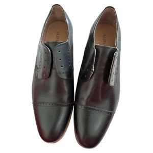 Alipasinm black  Cap-Toe Lace-up Oxford men shoes size is 13